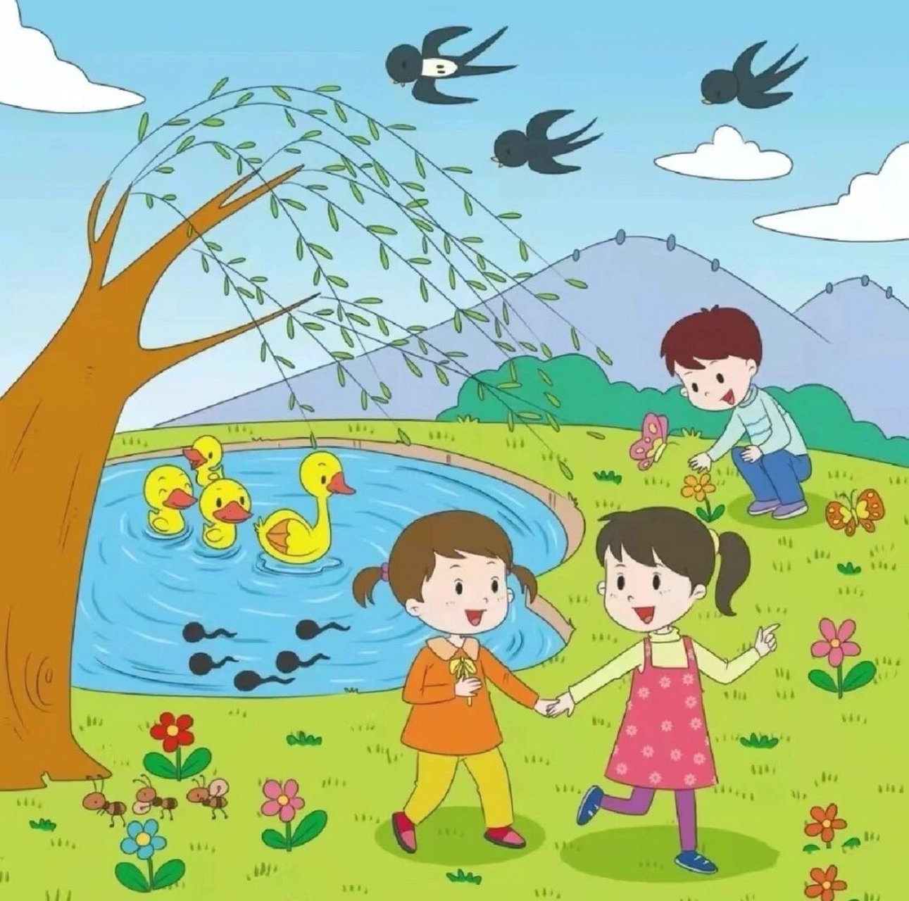 二年级下看图写话—与春天有关《找春天》 春天到了,是不是要写和春有