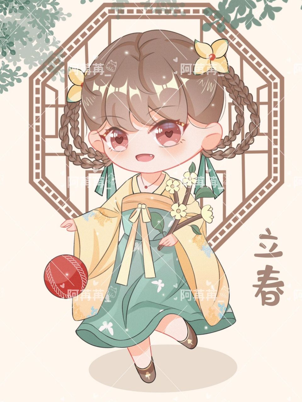 二十四节气_立春 回归原画风～二十四节气系列开始～#画画的日常