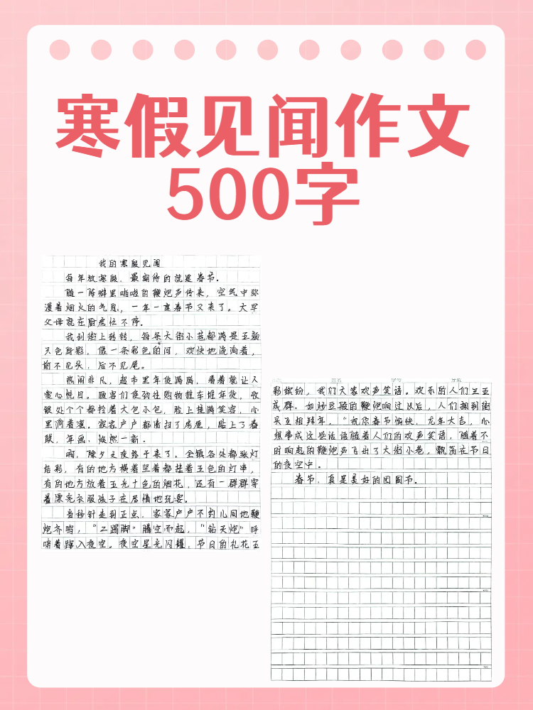 寒假见闻作文600字初中图片