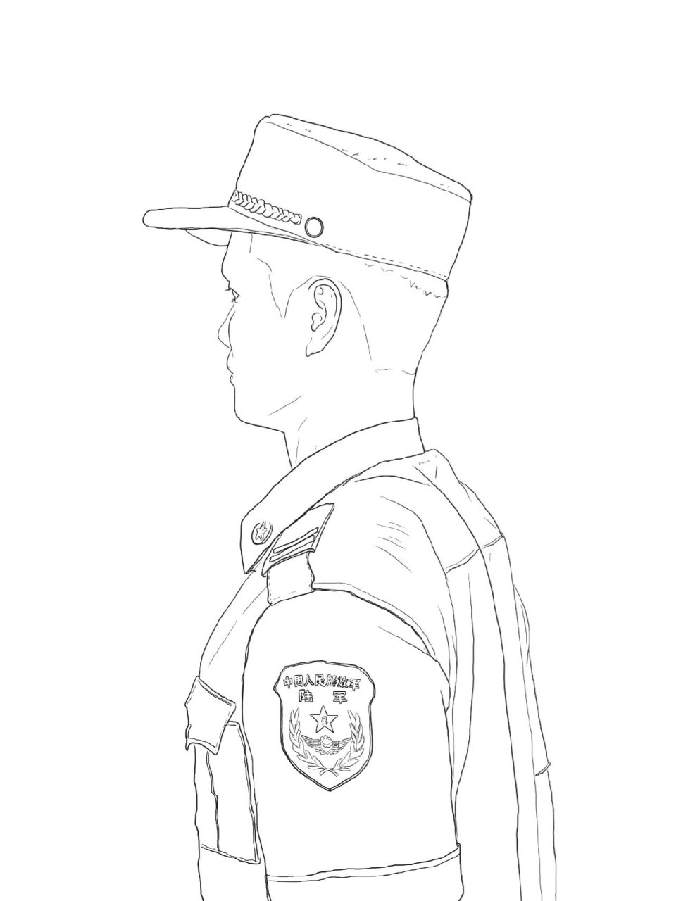 兵哥哥头像正侧面 一个前几天刚退伍的兵哥哥找我画的画(可能是想用