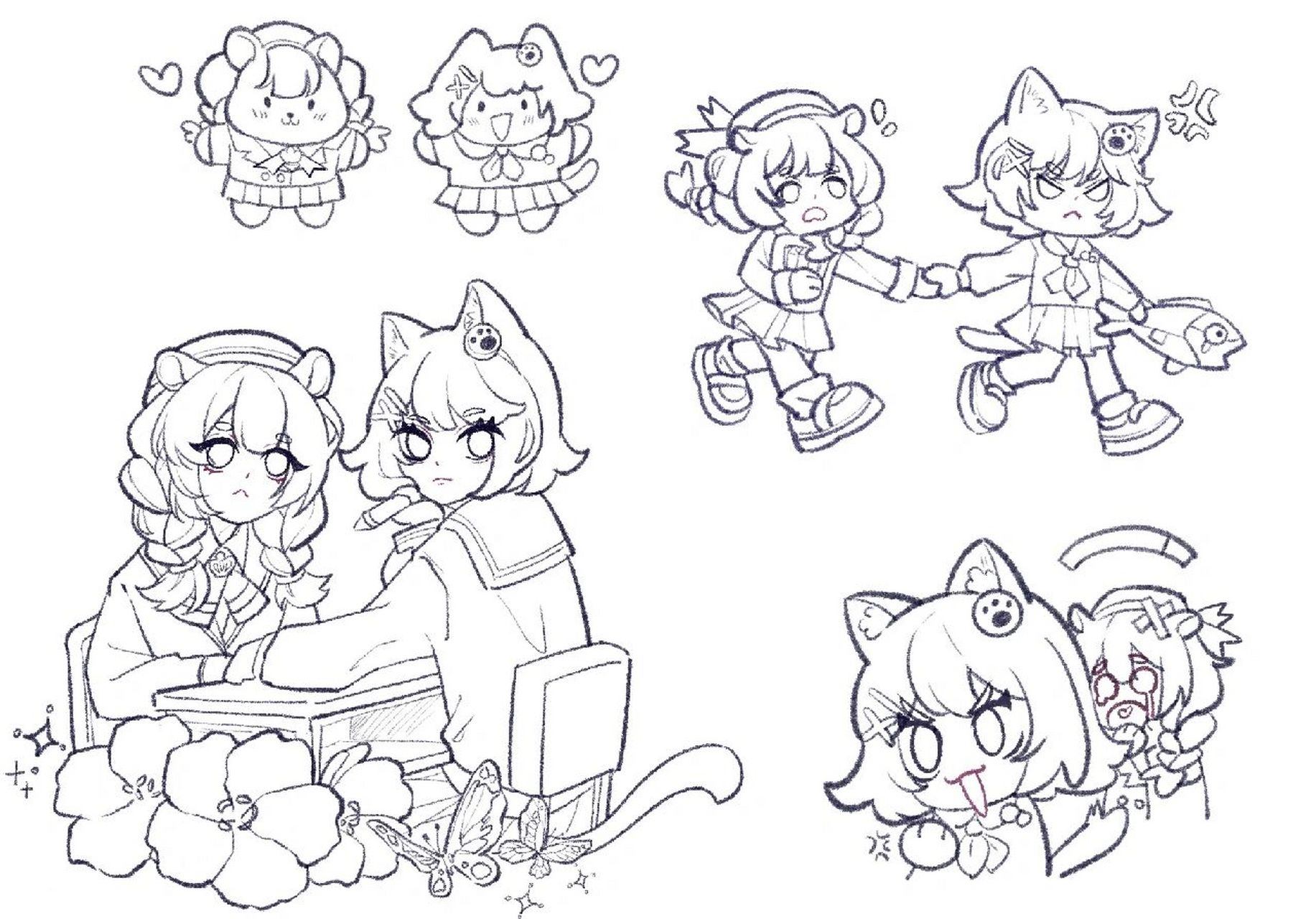 霸总jk妹和她的娇妻米仔 左上角qq人造型参考了b站一个蛋仔的手书!