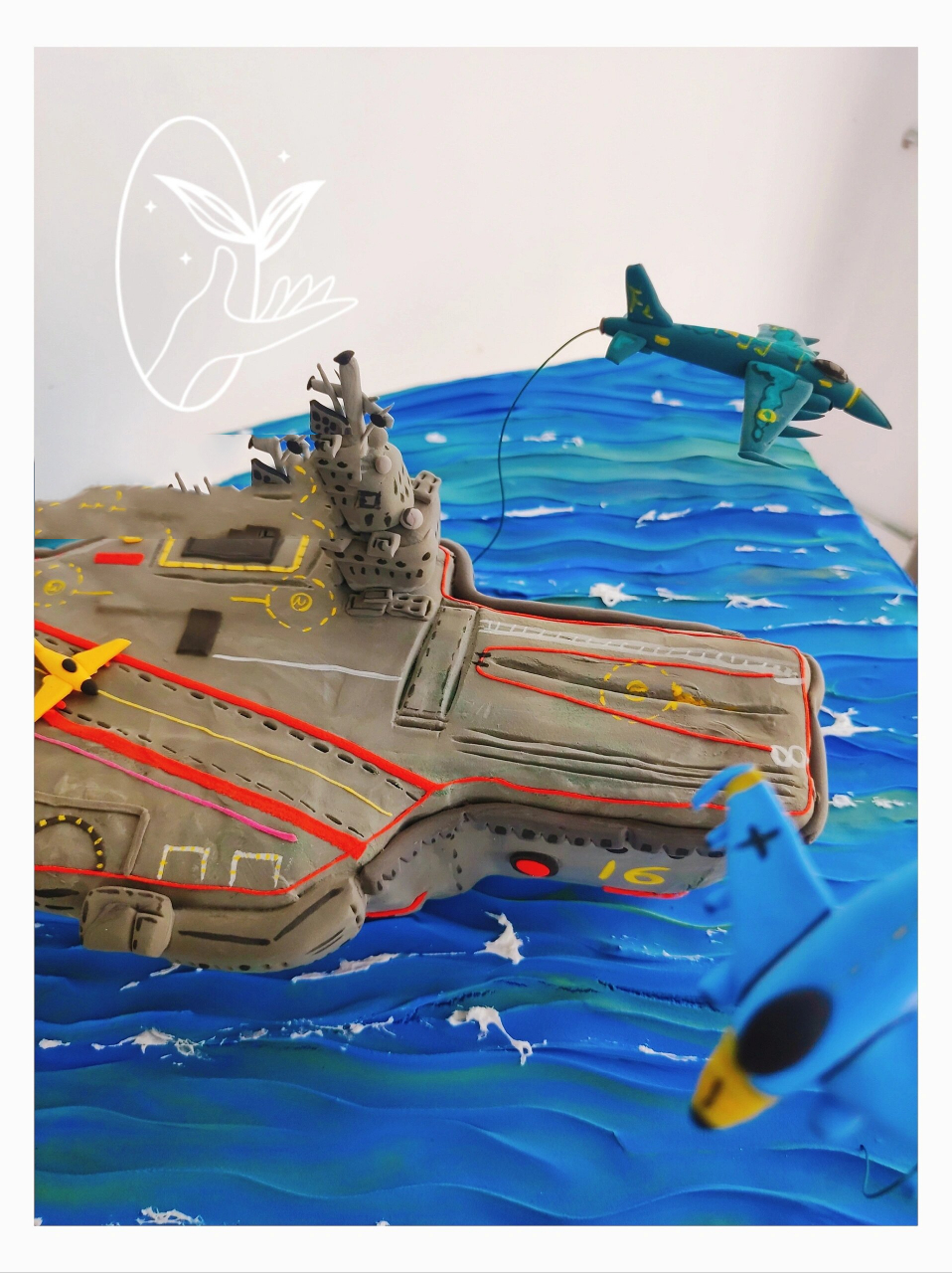 超轻粘土|黏土手工军事场景|坦克|航母 97用粘土做了一个军事场景