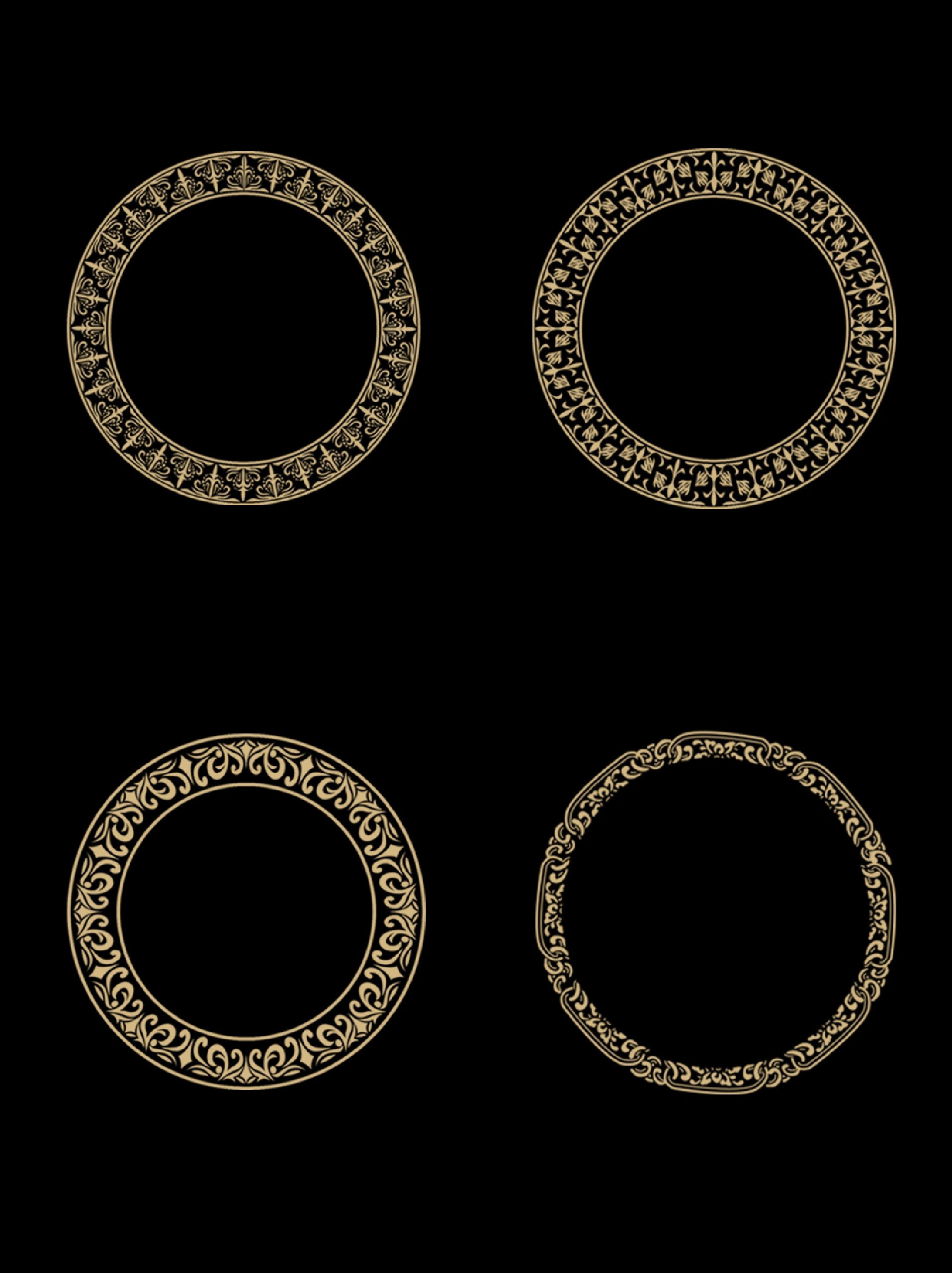 古风简约圆形边框免扣素材分享