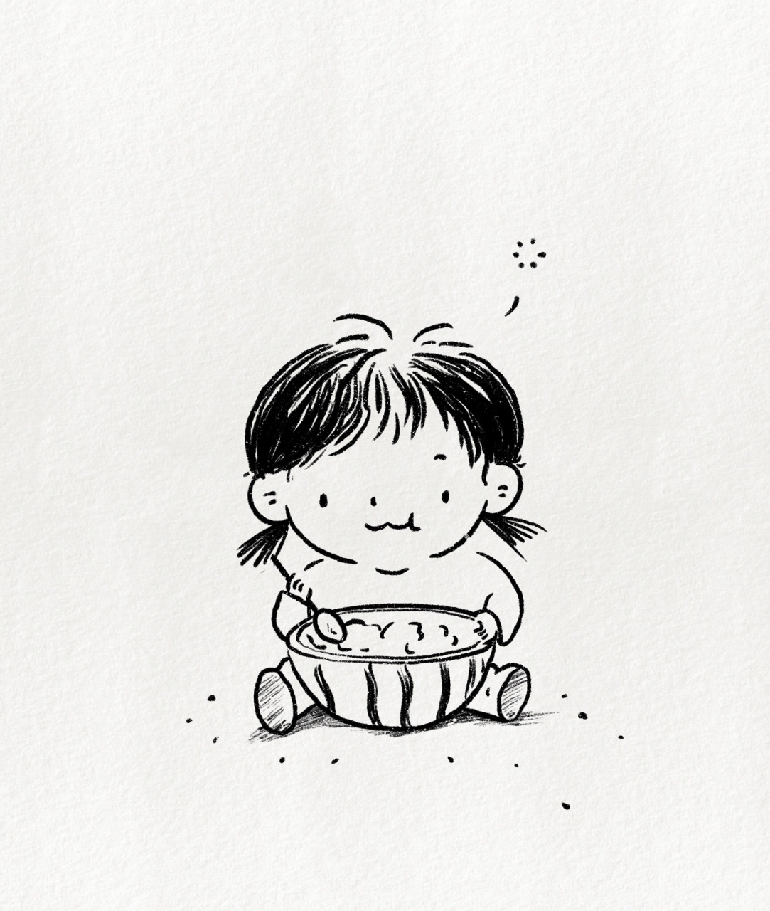 简笔画教程:夏天了 一定要找个一起挑西瓜的 今日可爱教程91 	 简笔