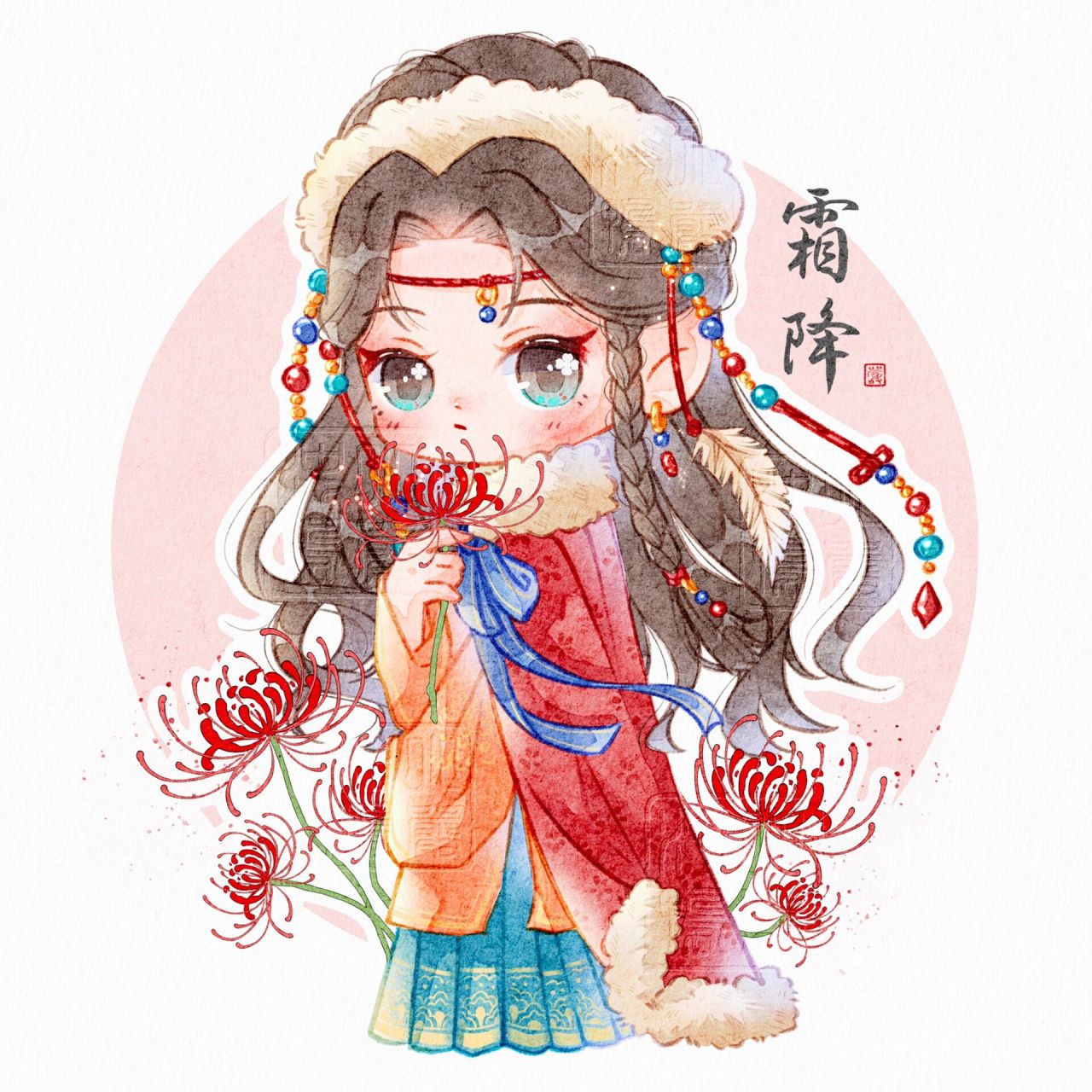 二十四节气拟人插画·秋 二十四节气拟人插画 秋季上色合集 立秋/处暑