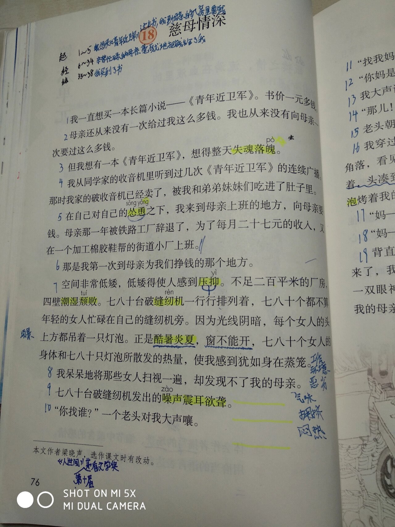 慈母情深课文笔记图片