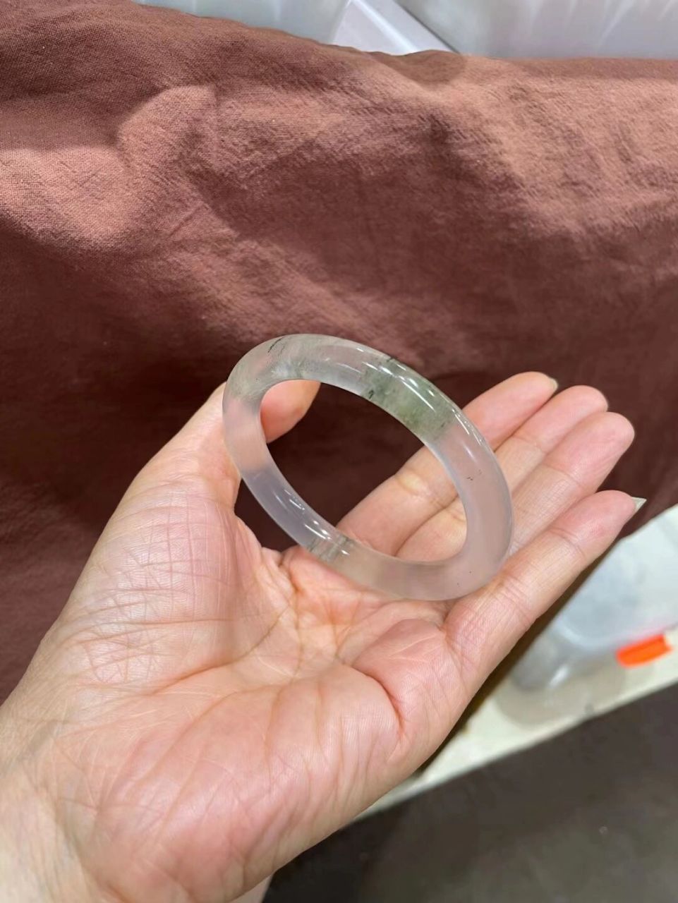 6/9mm 高冰玻璃种金丝玉老料,不起棉无需 【精品高冰种宝石光手镯】