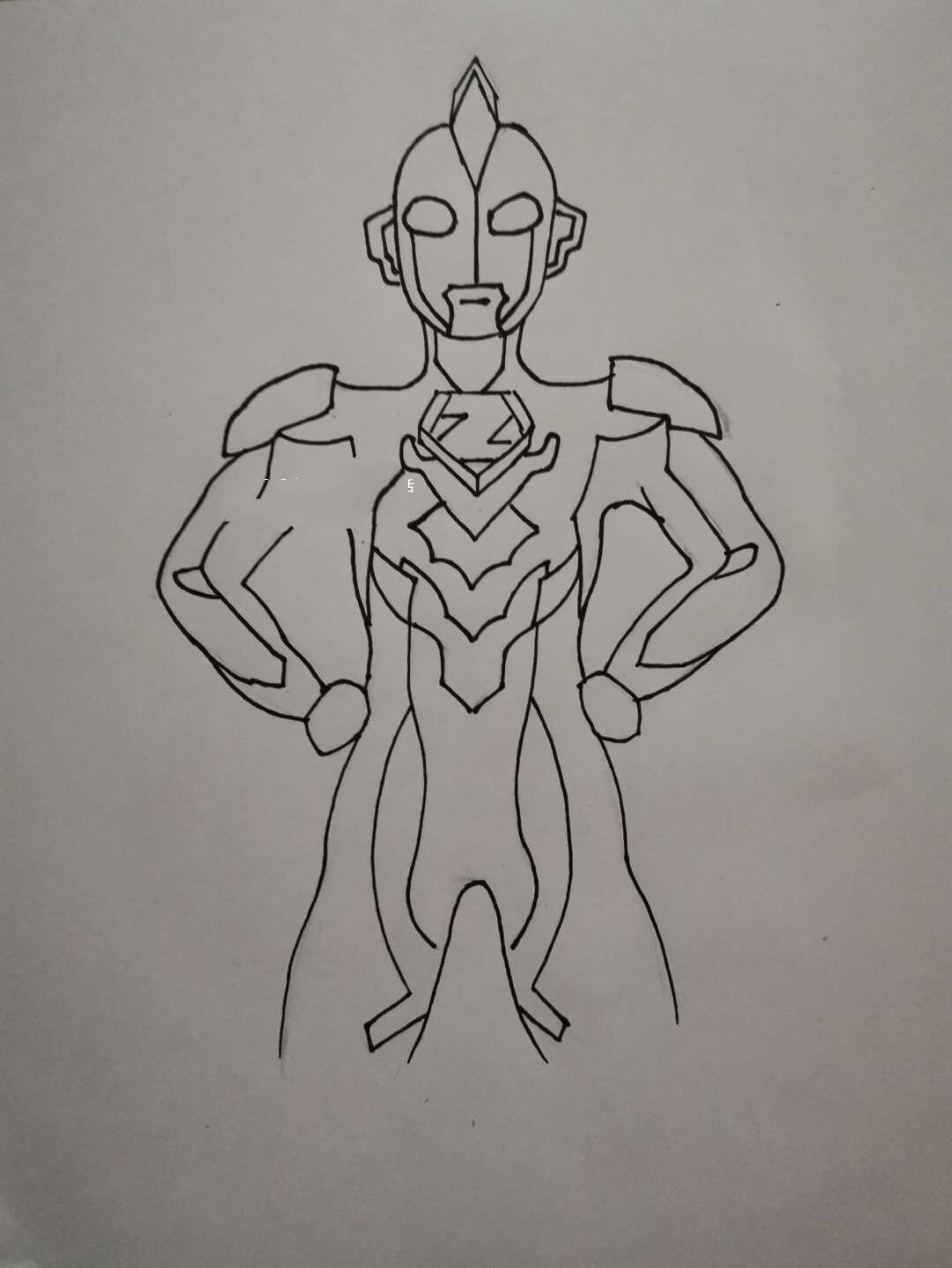 奥特曼泽塔 简笔画 步骤 后续补涂色