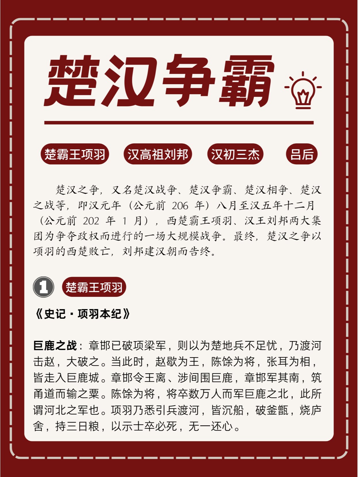 楚汉争霸丨西楚霸王项羽 vs 汉高祖刘邦