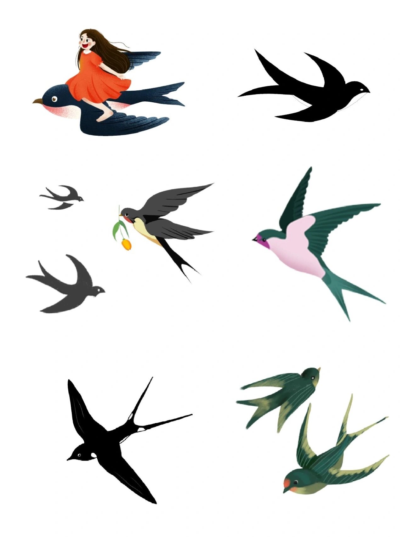 春天卡通燕子|20款97免扣素材