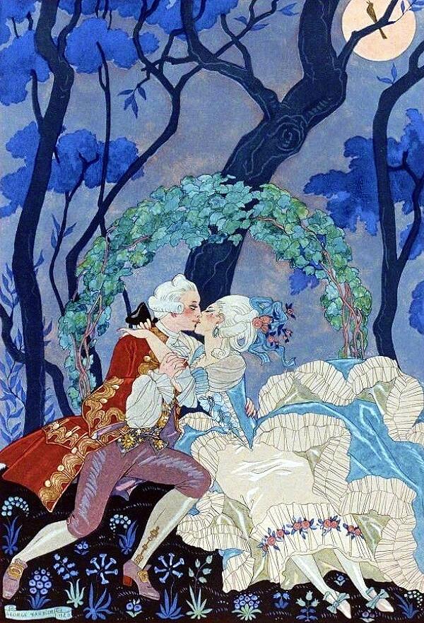 法国插画大师george barbier的"吻"   乔治·巴比耶(george barbier
