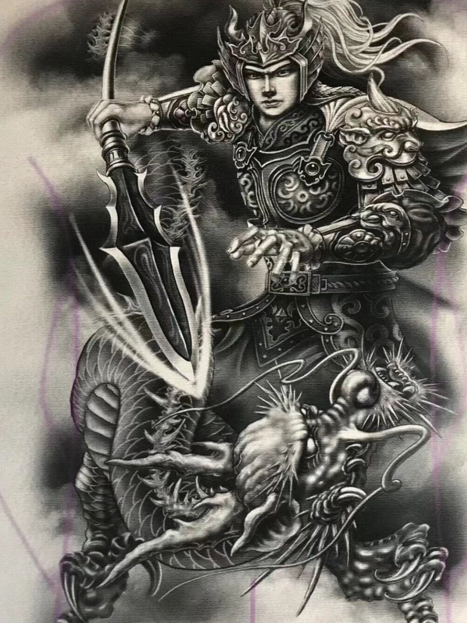 常山赵子龙 纹身手稿送给朋友们