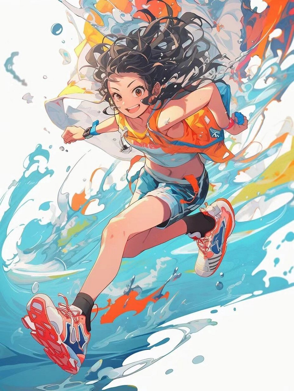 奔跑动漫人物素材