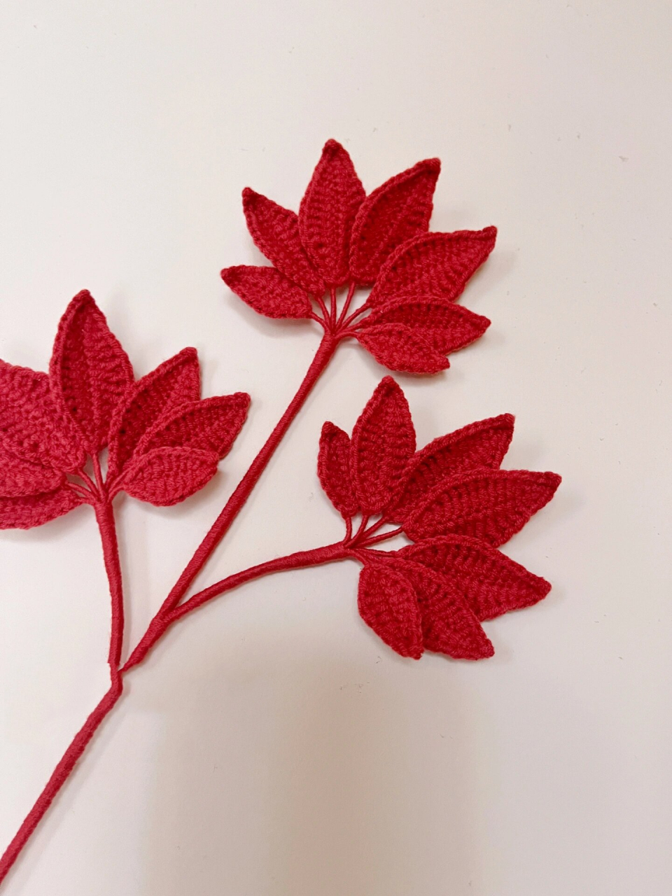 搭配花束叶子集 | 秋天红枫叶钩针【附图解】 喜迎国庆哦!