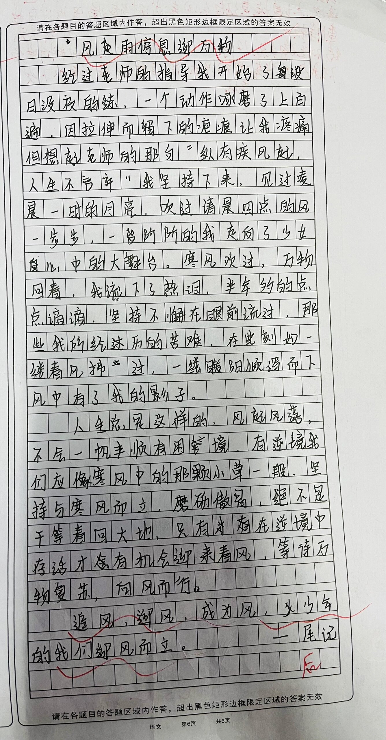 令人惊艳的考场作文《迎风而立》 等风来 不如追风去!