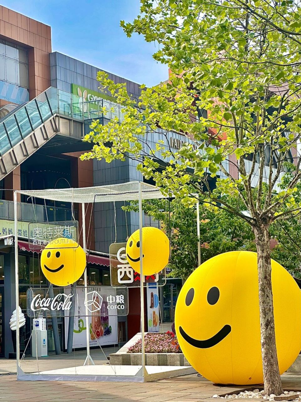 大连看网友分享来的雪碧喷泉and笑脸气球… 看了网友分享来的雪碧喷泉