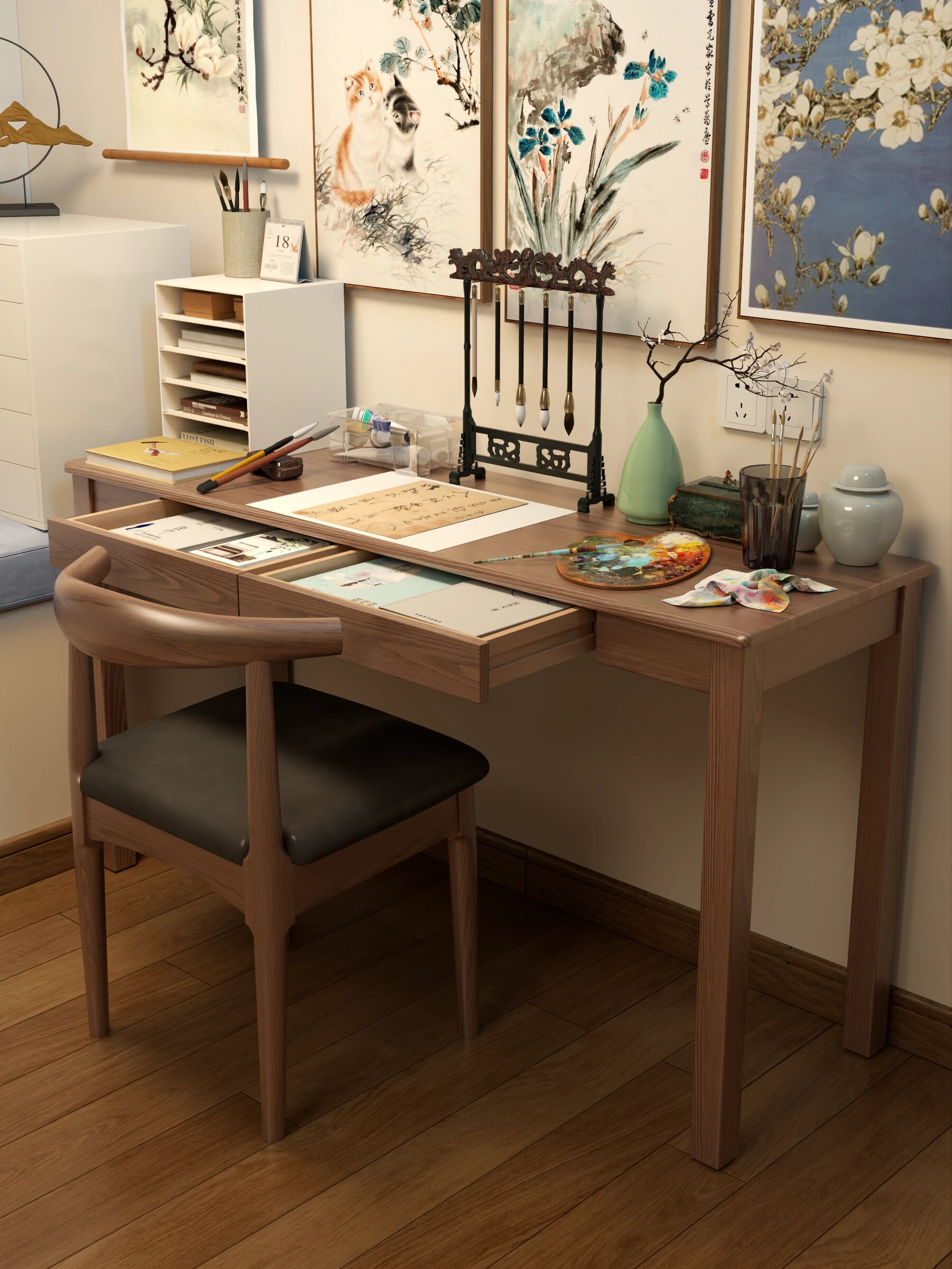1.4m大书桌超适合书法!