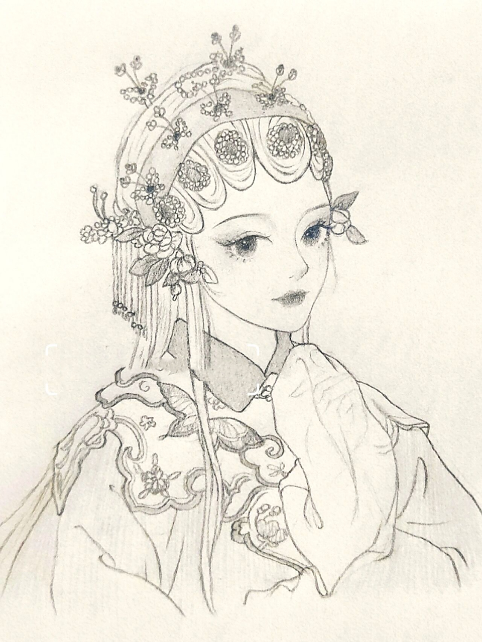 画的这位小姐姐的戏曲造型  画的不好 轻喷 78手绘工具:0