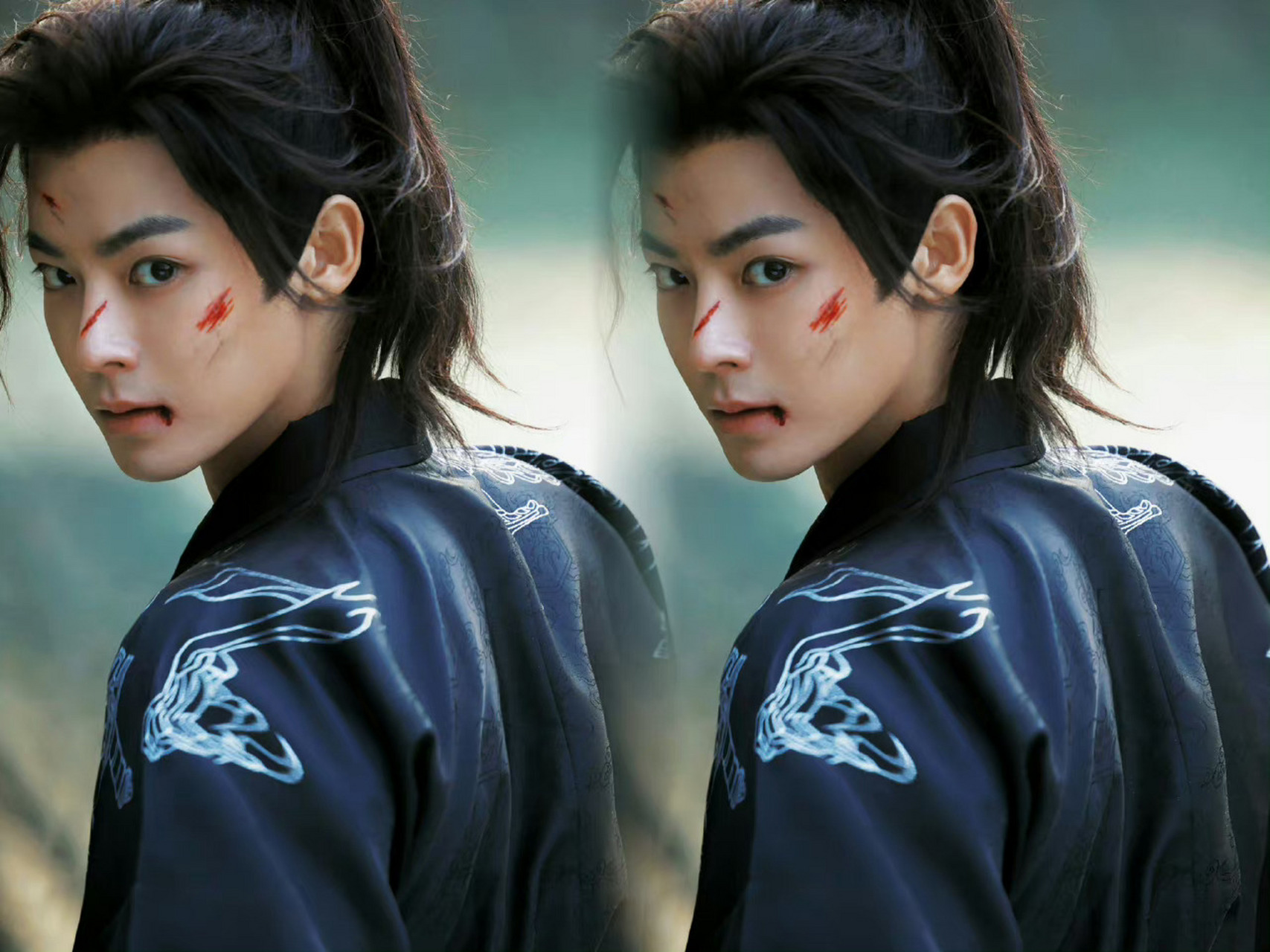 侯明昊黑衣战损妆# 侯明昊战损妆96   92 侯明昊真的是每一步剧