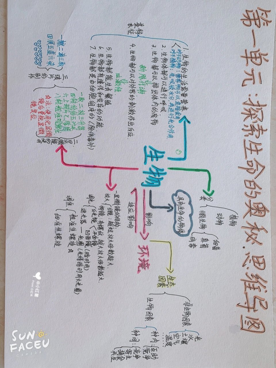 思维导图生物第一单元图片