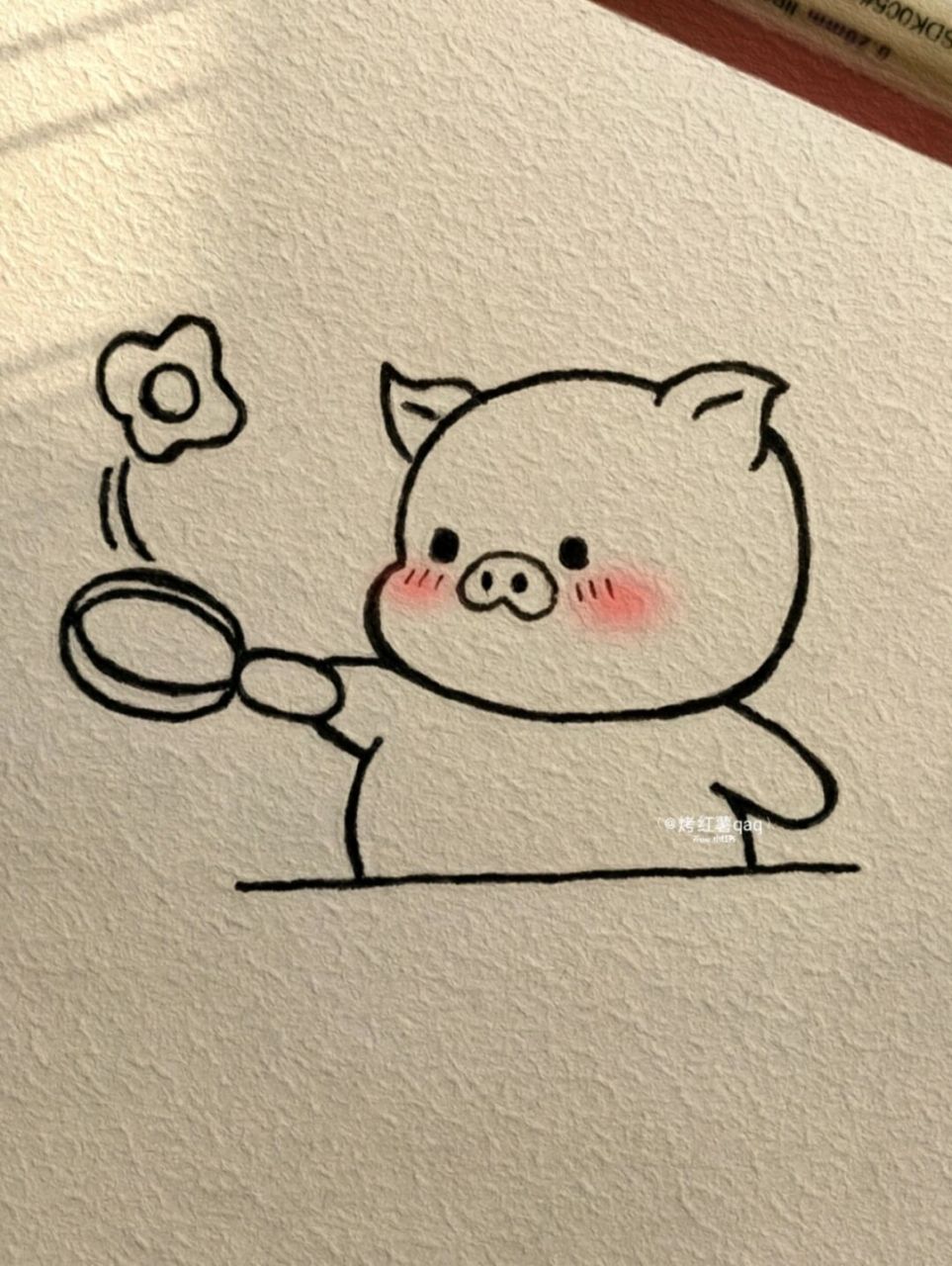 可爱简笔画|小猪大厨煎鸡蛋!