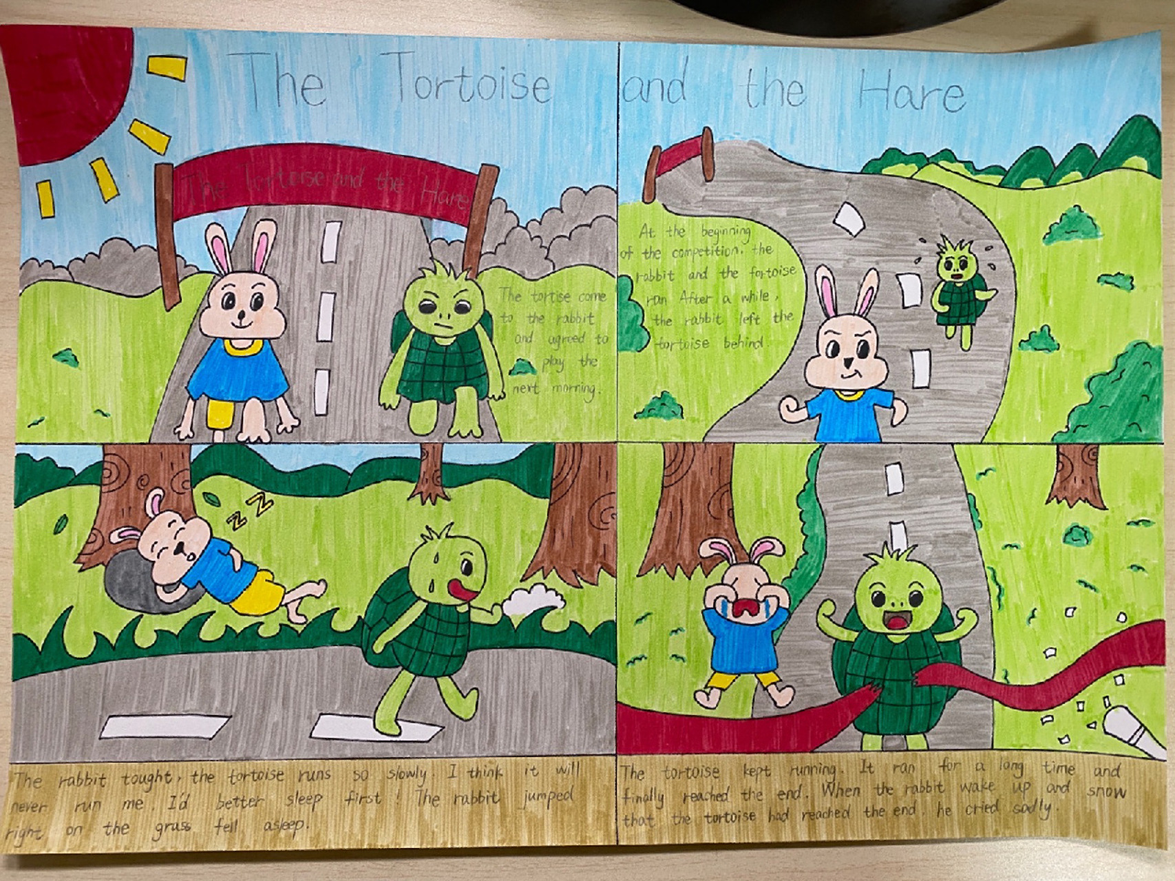 英语手抄报#龟兔赛跑