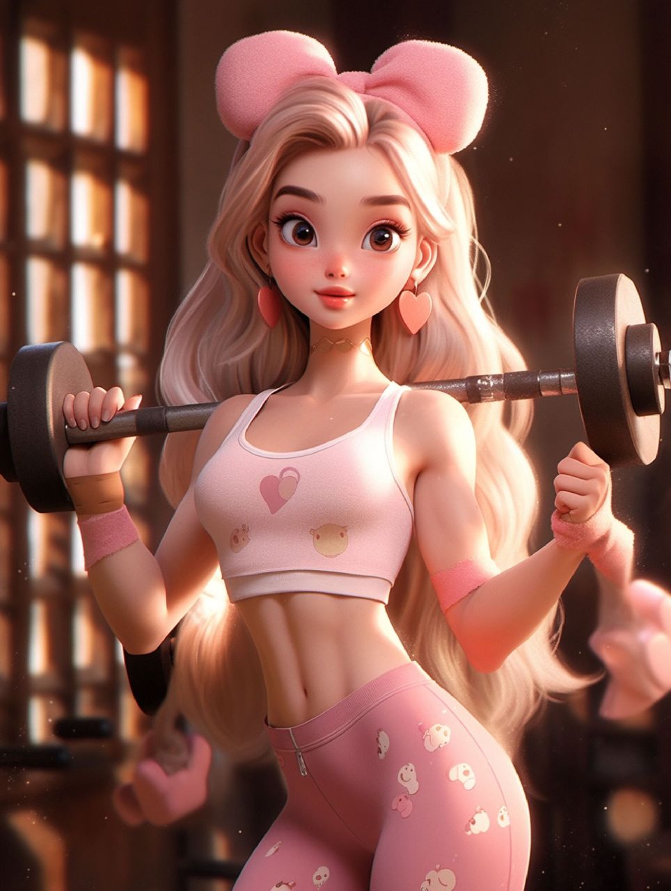 midjourney 头像|撸铁健身版芭比女生头像 人生总有不期而遇的温暖,和
