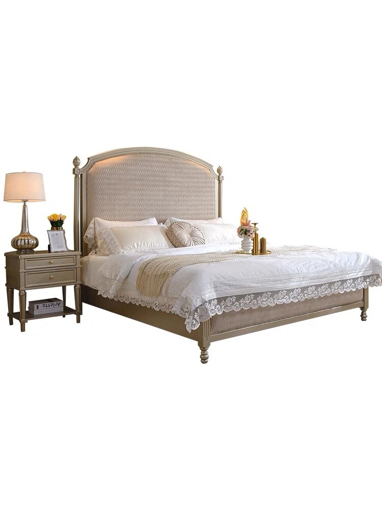 美克美家 美克美家美式轻奢实木床现代简约双人大床主卧高箱储物公主