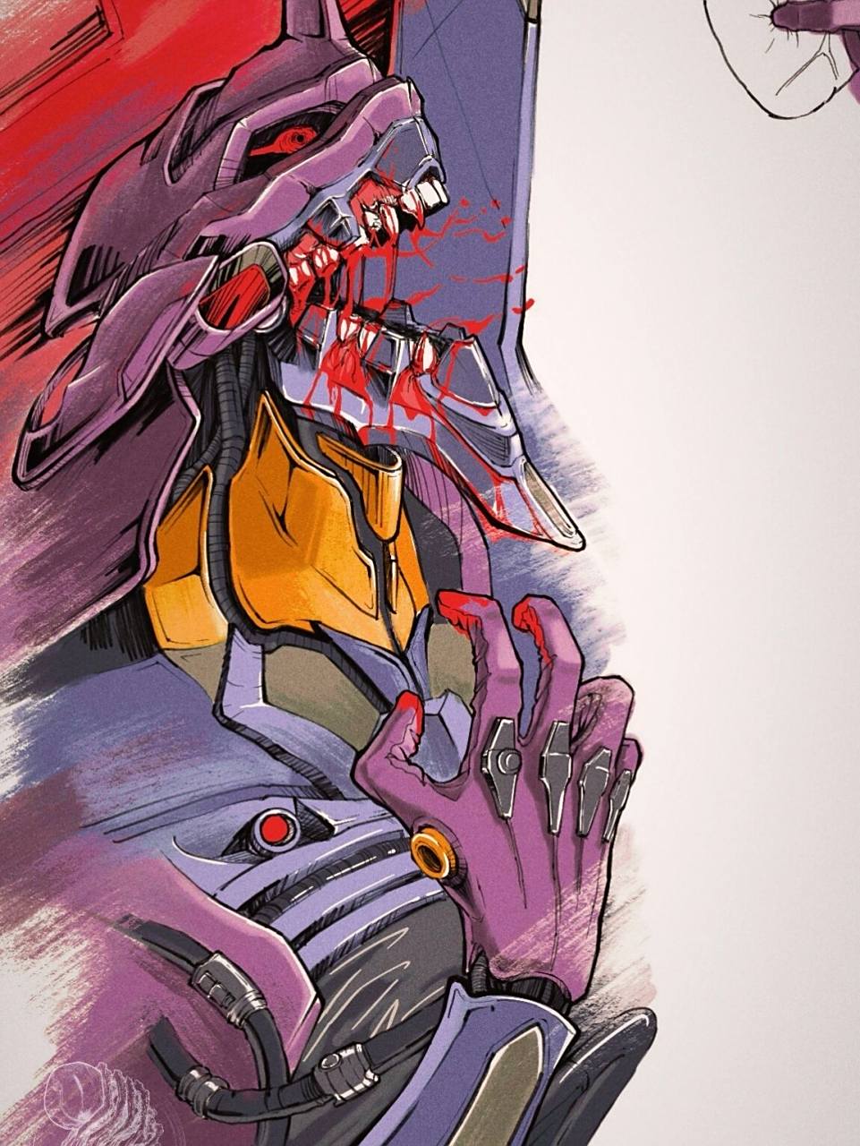 97 客订纹身稿  还没全画完 部位:小腿侧面 终于有机会做个初号机