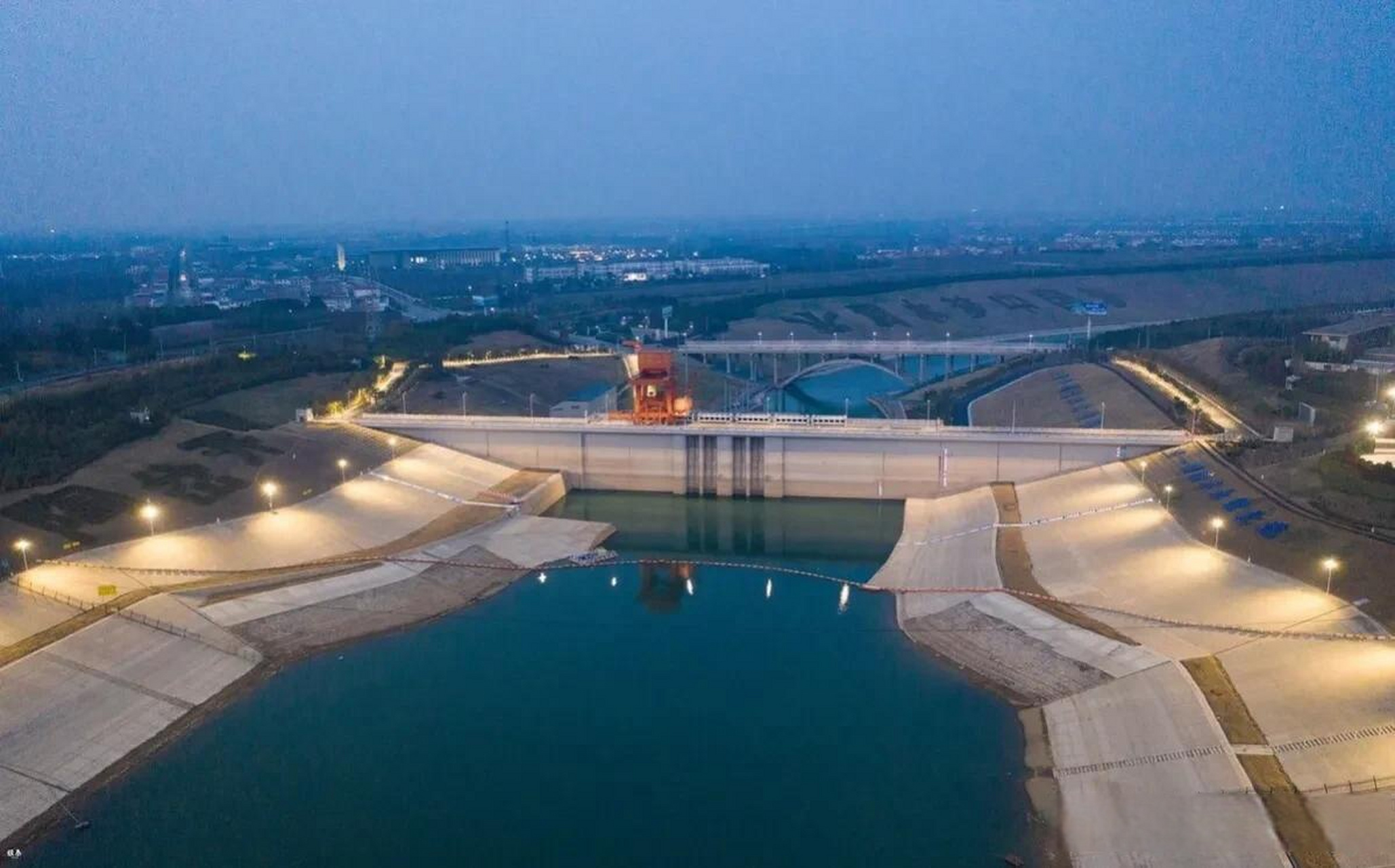 水天一色分外静谧 河南南阳浙川,航拍天下第一渠首,河南南阳南水北调