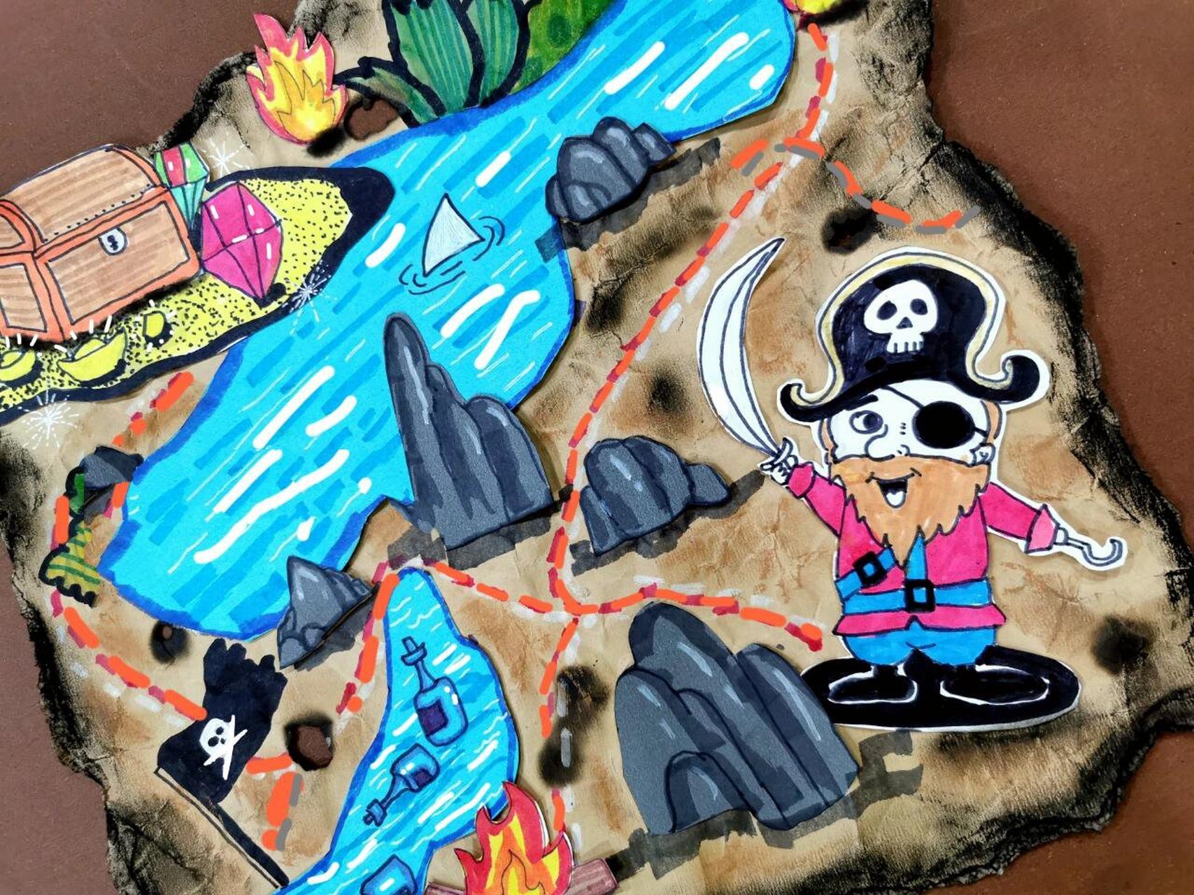 藏宝图儿童创意画