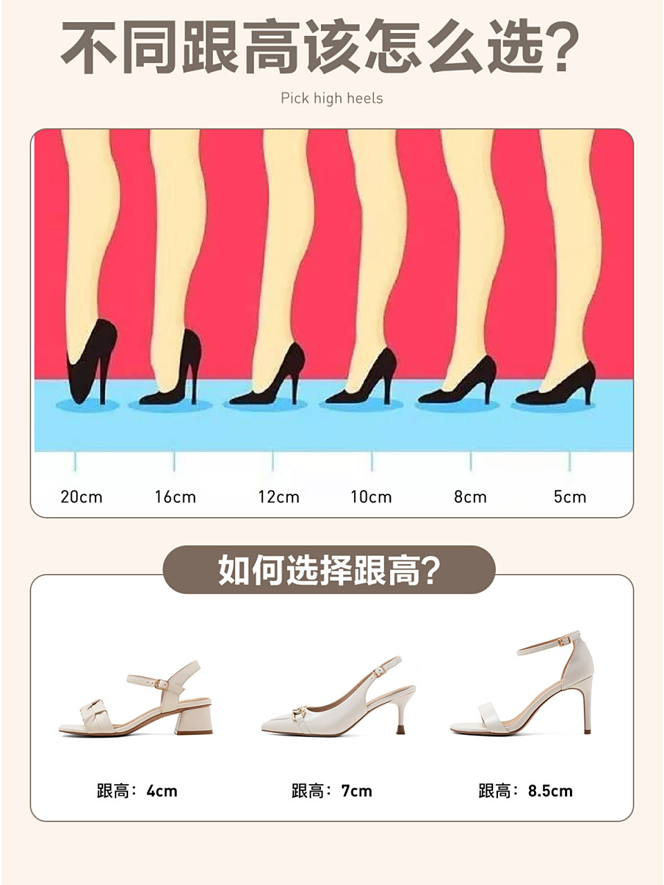 选对鞋跟高度75更衬自己的风格  鞋子和衣服一样96有着自己对应的