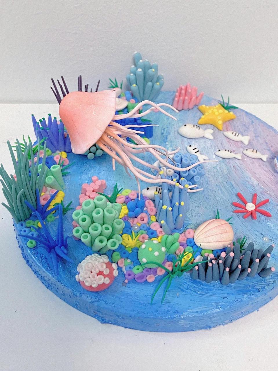 超轻粘土|海底世界微场景制作 78一看就会 95耗费了两天时间的