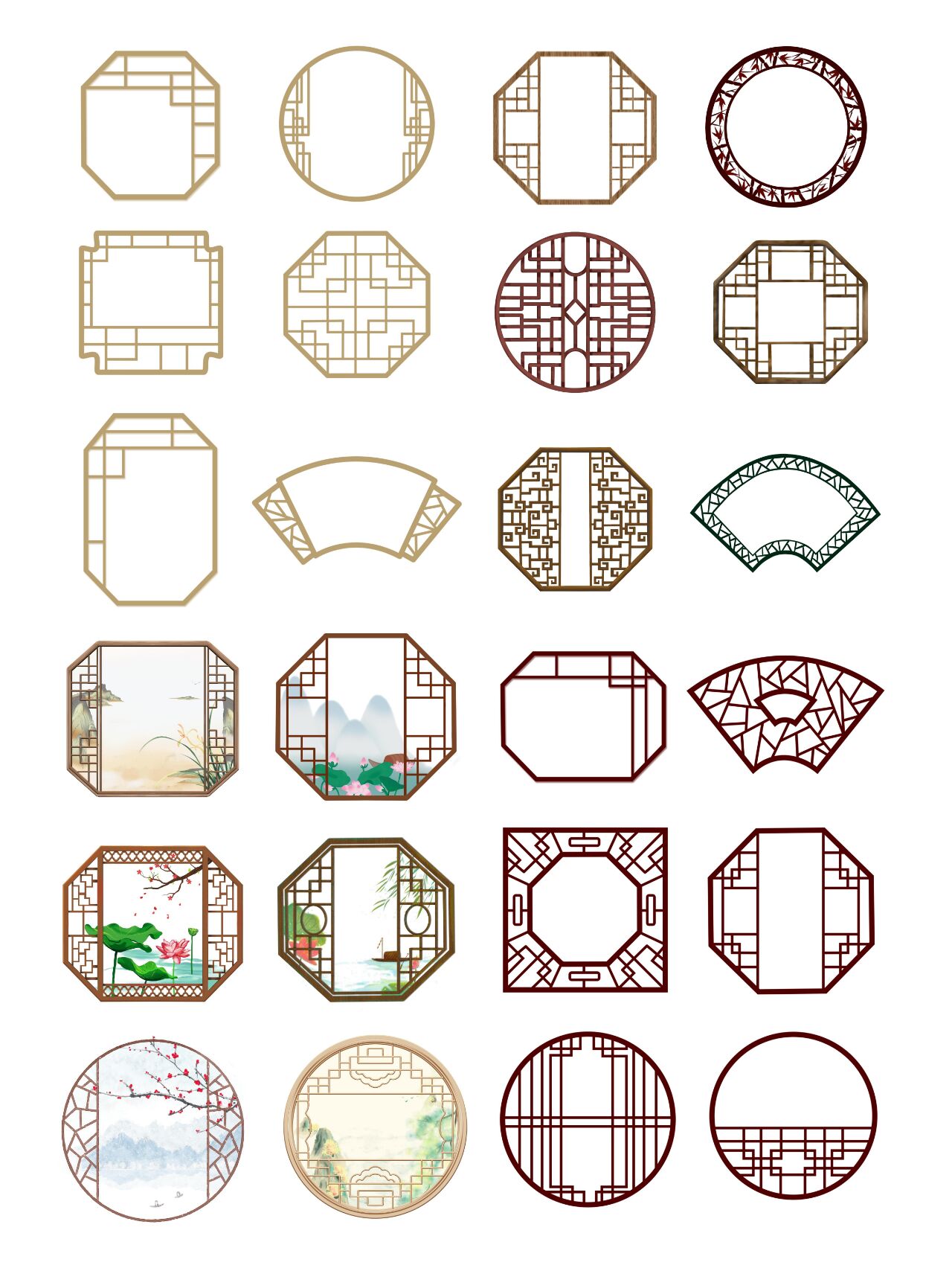 no.38 中国风古典窗户边框素材