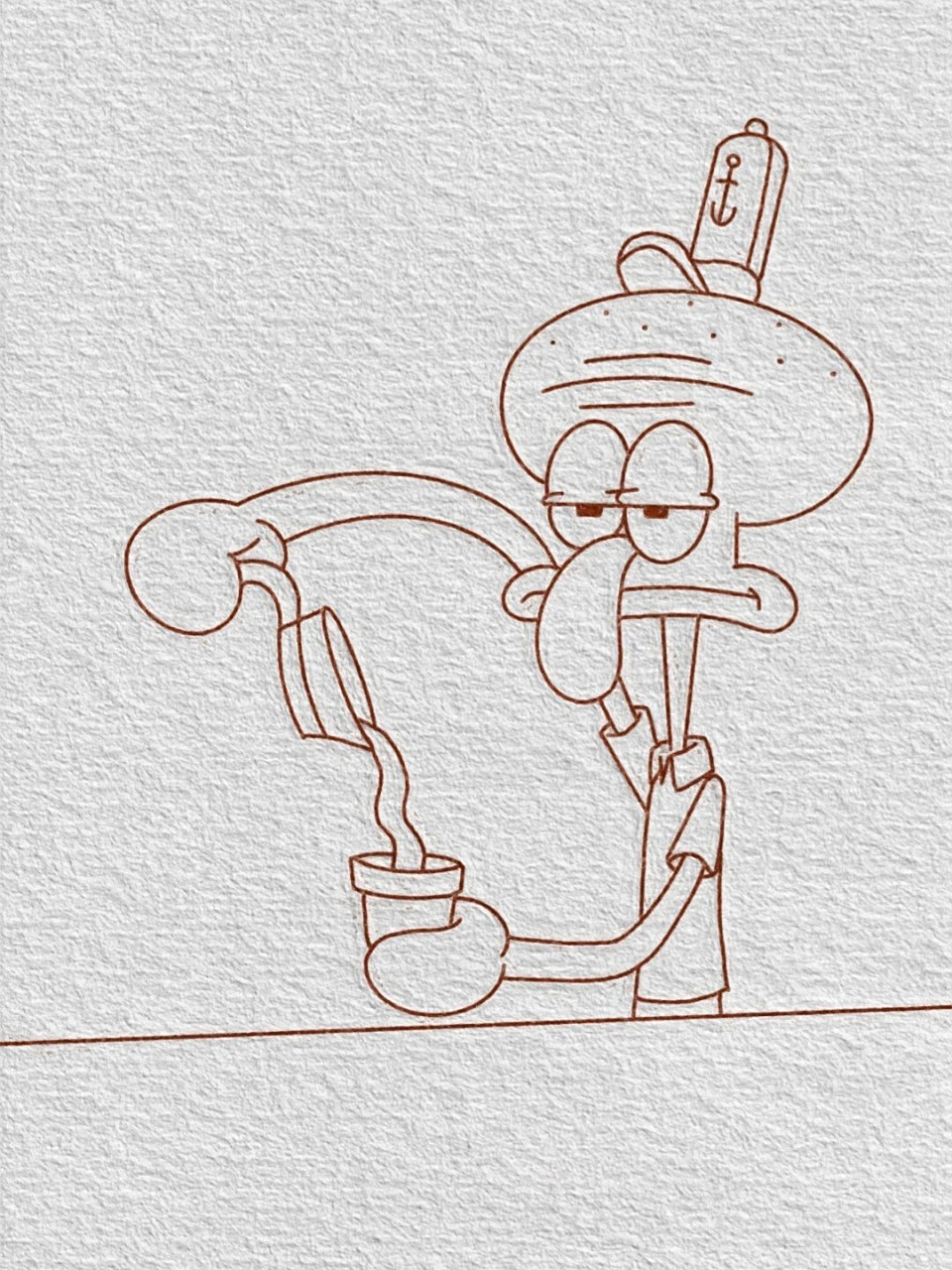 章鱼哥简笔画教程已附色(100/52) 海绵宝宝之章鱼哥,嘎嘎