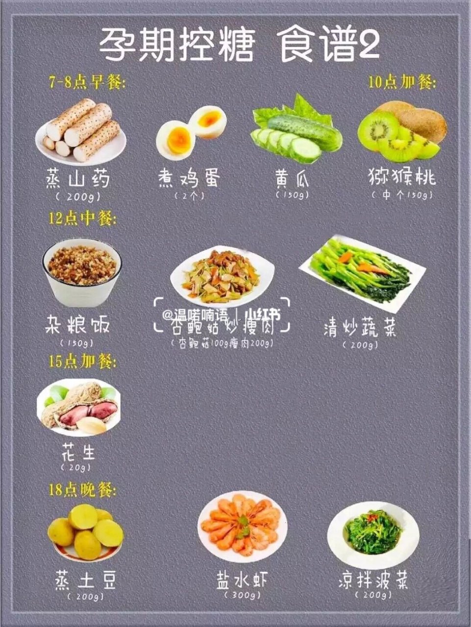 控血糖食谱孕妇三餐图片