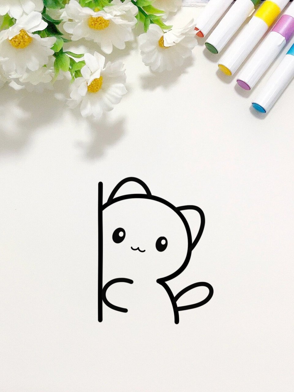 可爱的小猫简笔画 一起来画可爱的小猫吧,这个画法简单又好看