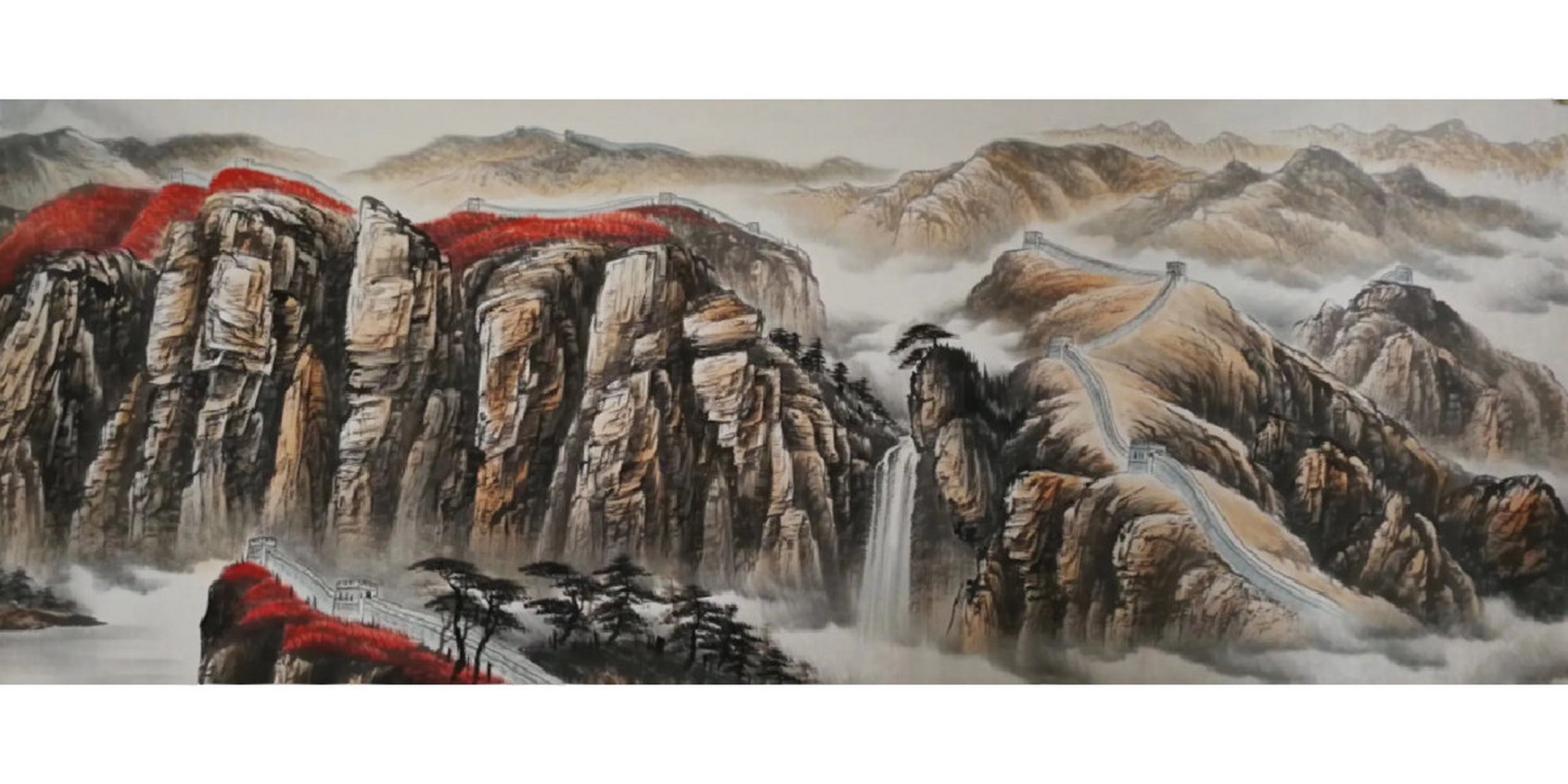 央视出镜率最高的画——人民大会堂《幽燕金秋 这幅画是著名书画家侯