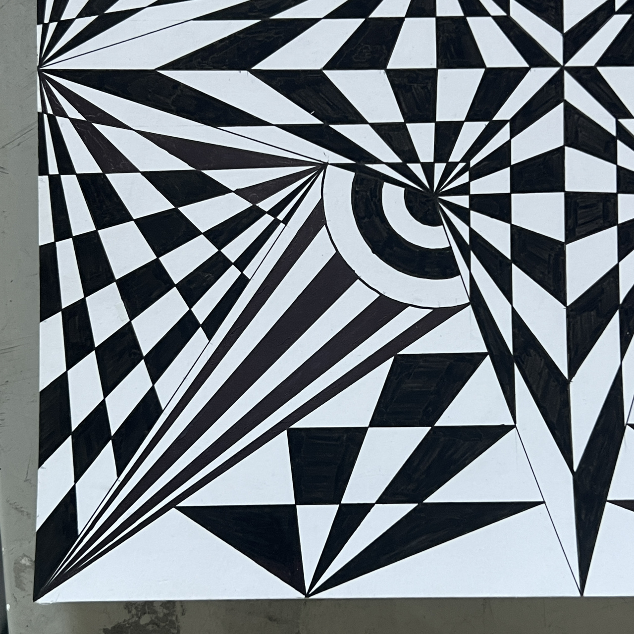 96平面构成(四)|发射构成 平面构成作业