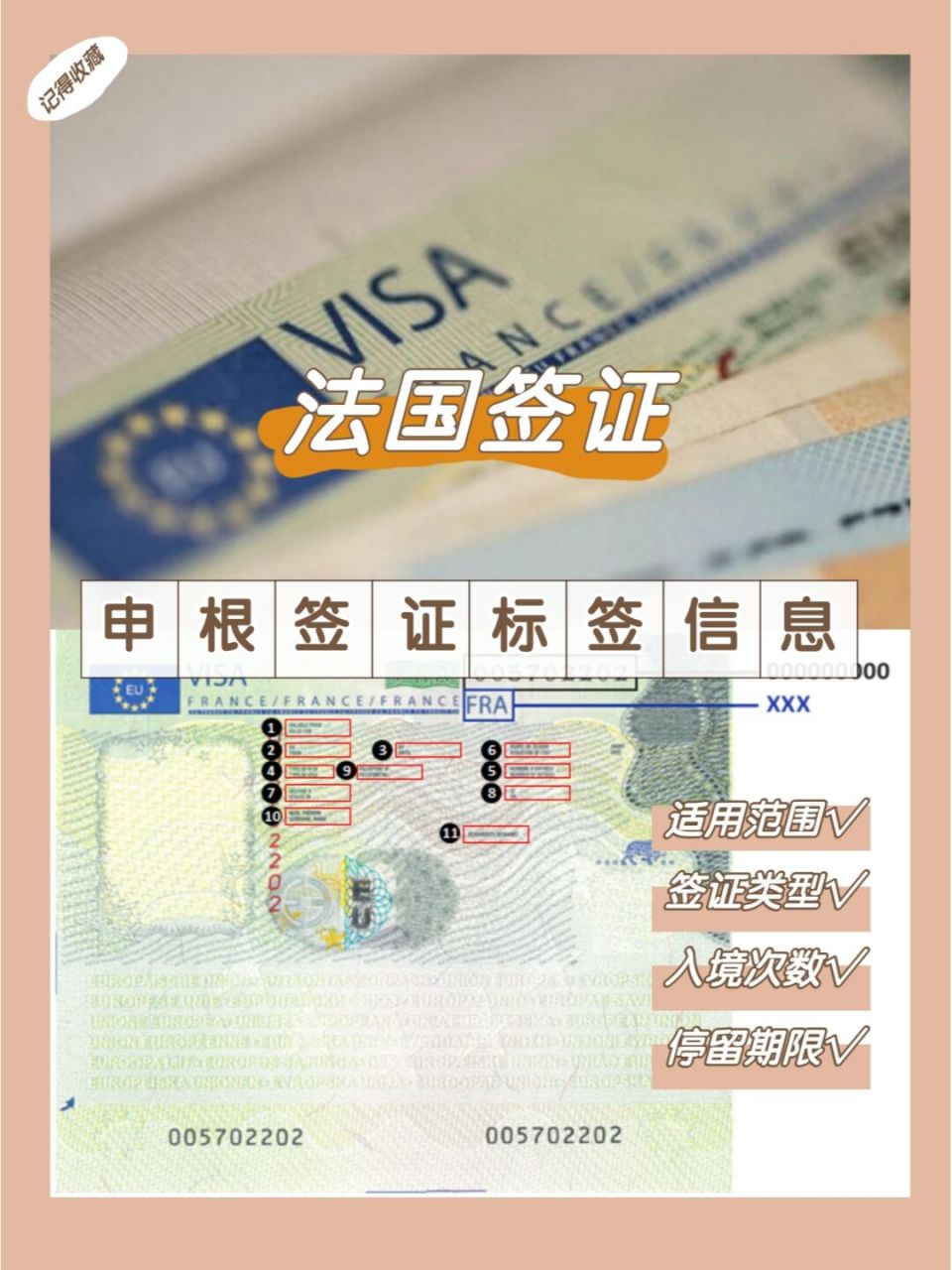 🇫🇷法国签证页主要信息解读 #留学法国#  #留学申请季