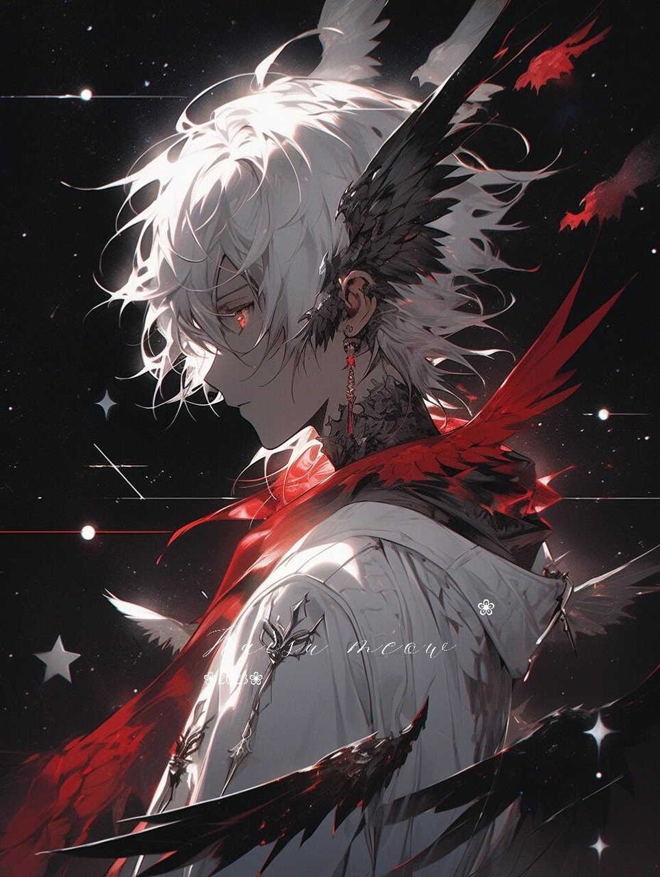 怒月血瞳|月夜天狗红黑色系帅气男生头像 这个回眸,你爱了吗?