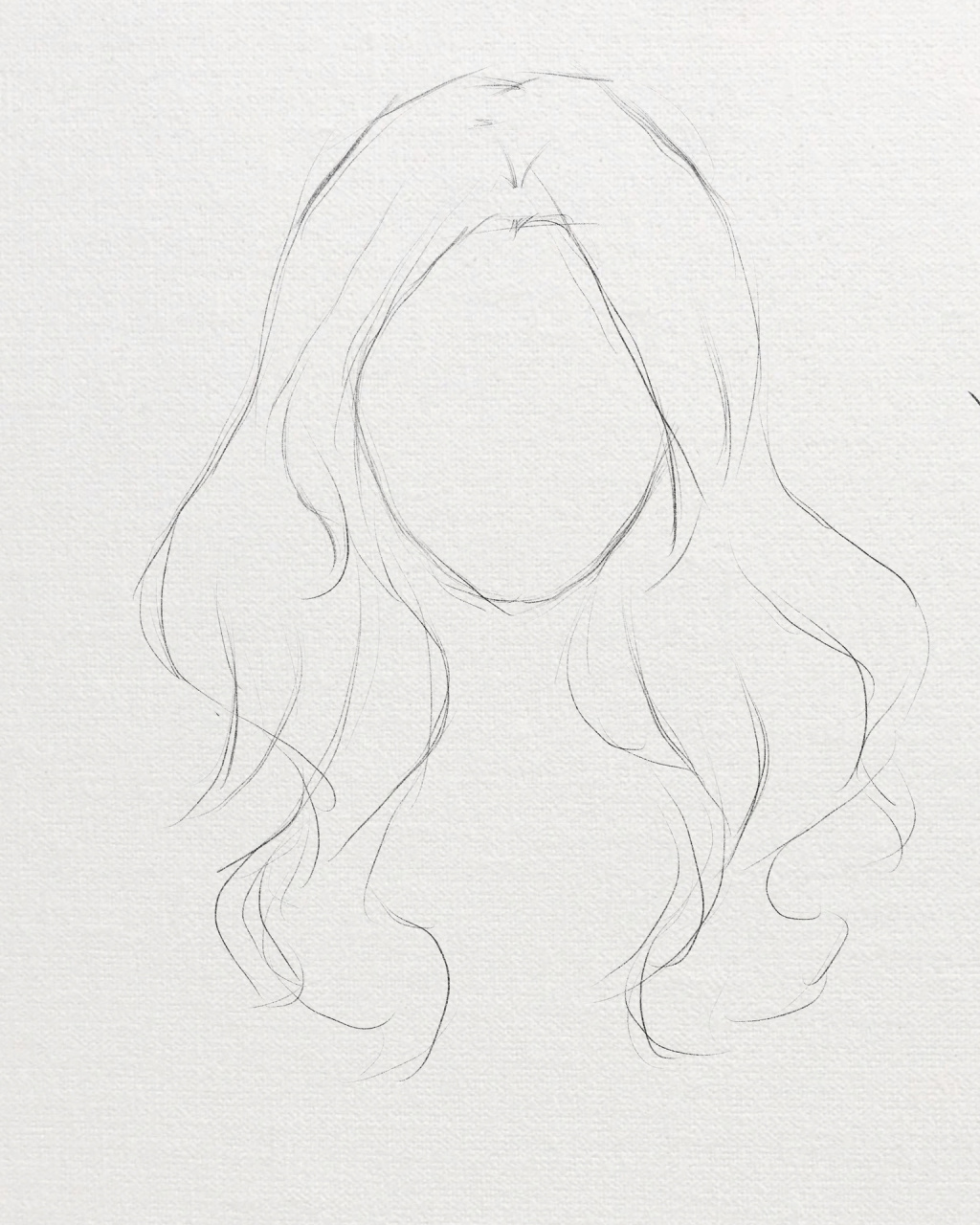超简单头发画法 1.画出大致轮廓 2.头发分组 3.加入发丝细节 4.