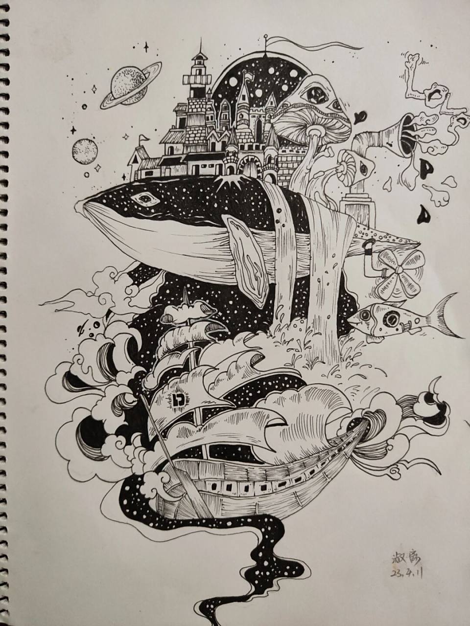 针管笔手绘进阶版 78以前是一副几小时,现在是多少天一副,我一直都