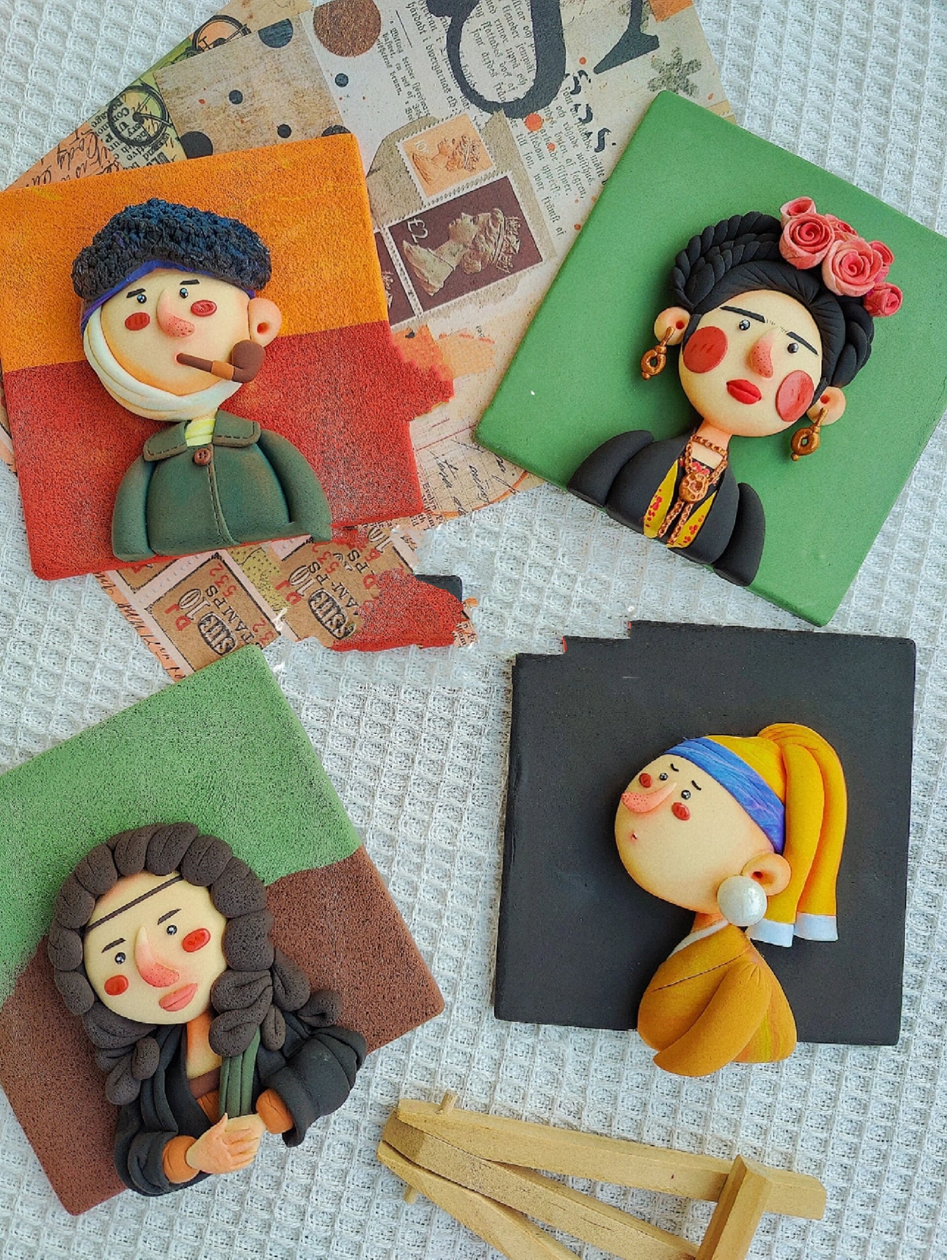 搞的就是艺术 / 超轻黏土名画相框画(一)  玩一波名画黏土改造,反正我