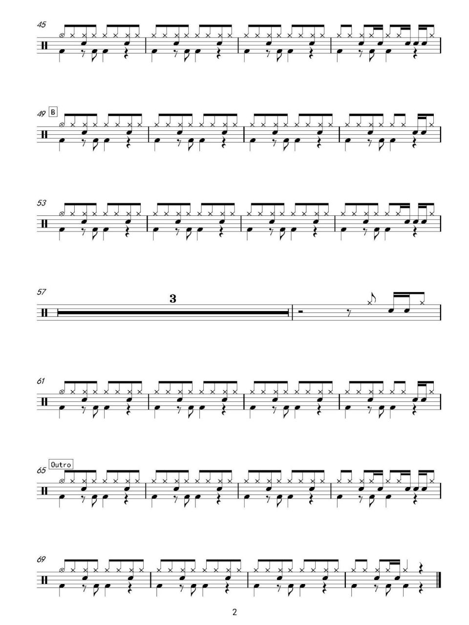 【鼓谱】周杰伦《稻香》鼓谱