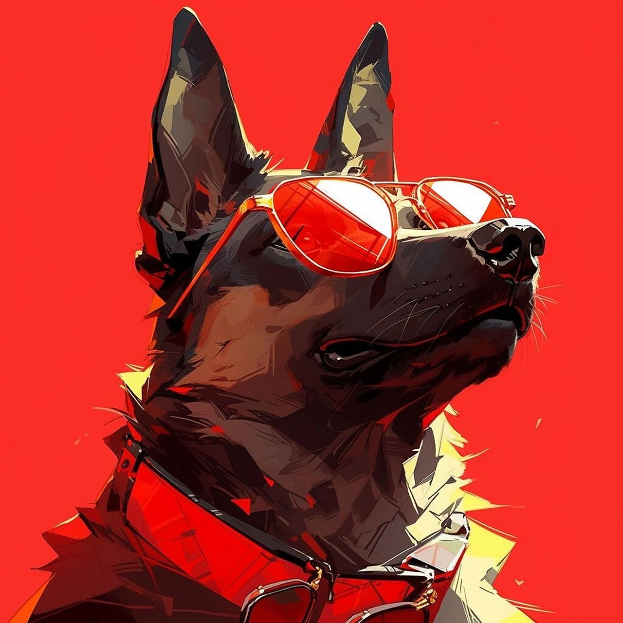 炙热浪漫:帅气墨镜德牧头像 简直太帅啦!