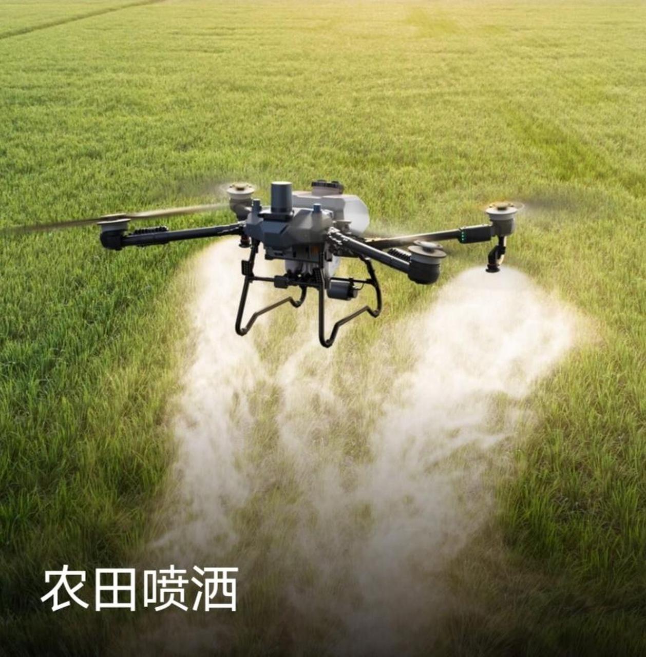 这就是大疆t60植保无人机,120斤大水箱,四个压力离心喷头雾化效果达20