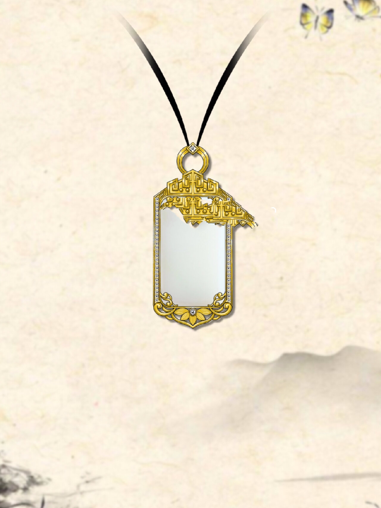 珠宝设计定制| 和田玉无事牌吊坠镶嵌款式