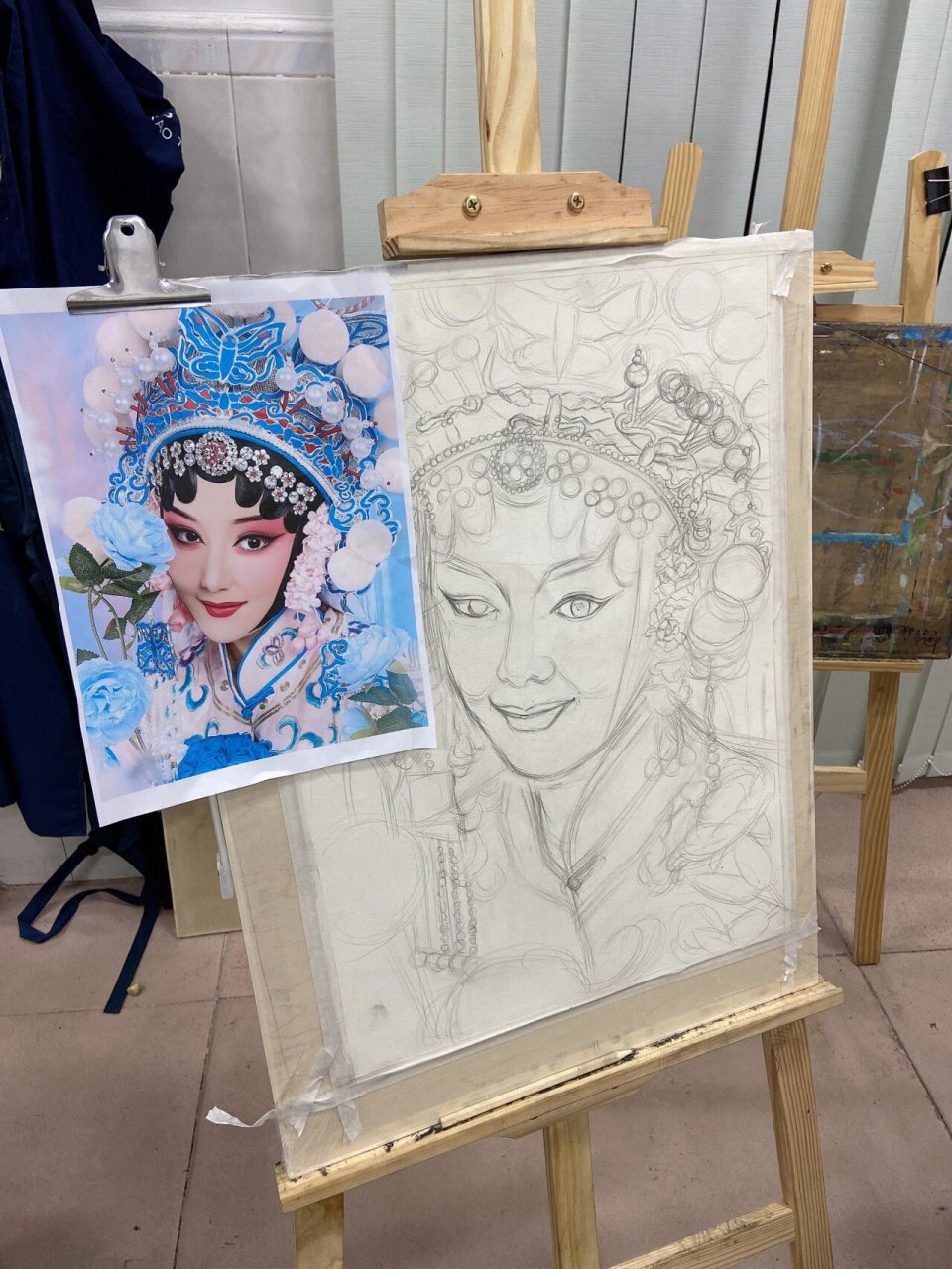 彩铅丨京剧花旦丨文创画 彩铅京剧花旦打卡9899 彩铅手绘国粹京剧