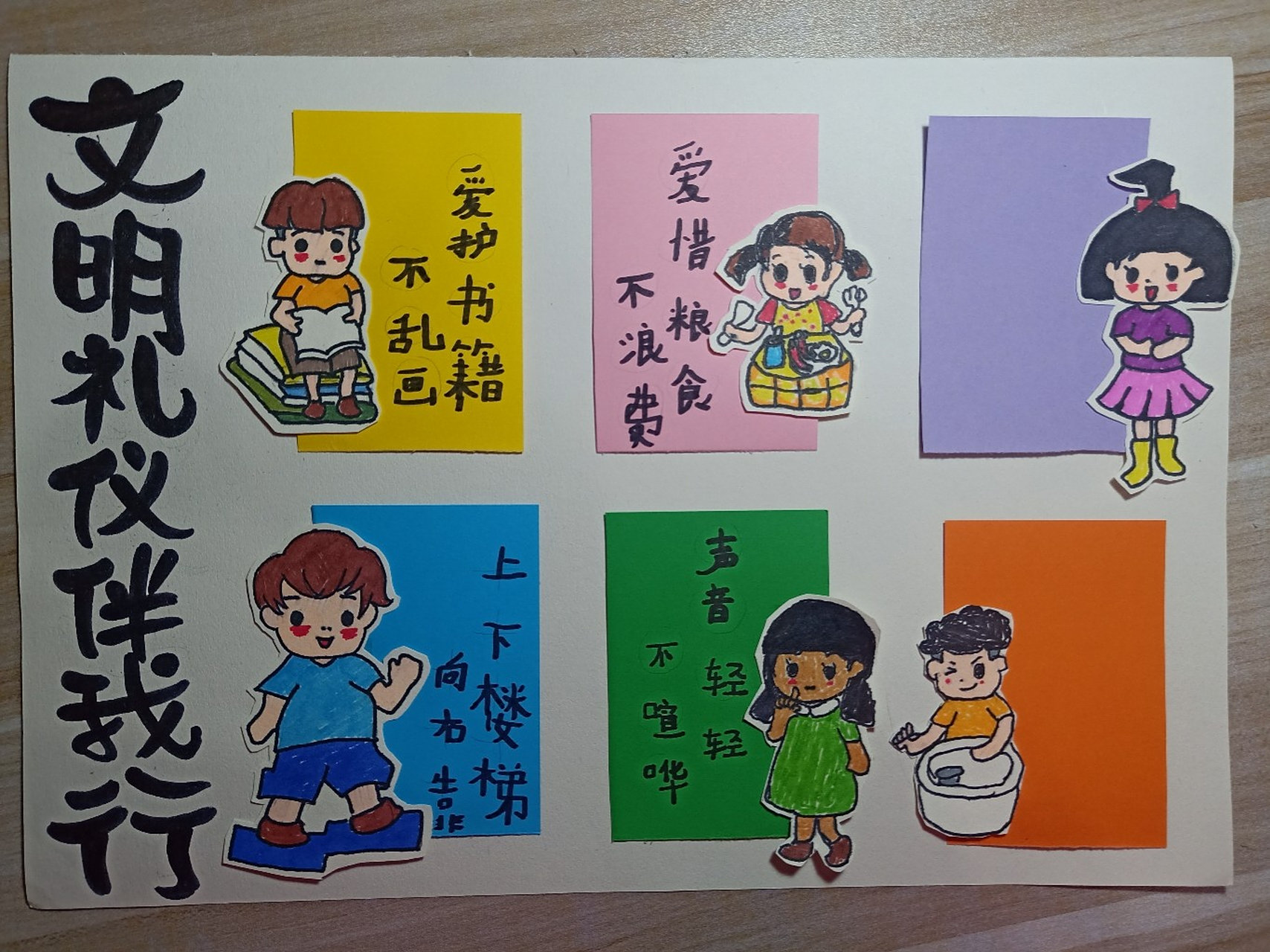 美术:手抄报～剪贴画～《文明礼仪》 美术:手抄报～剪贴画～《文明